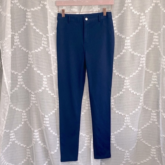 Navy button up skinny leggings Forever21 size 26 - Picture 1 of 7
